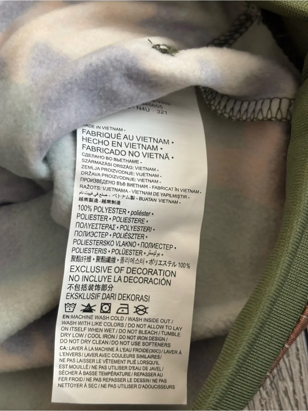 Nike Kids Camo Hoodie with Orange Accents